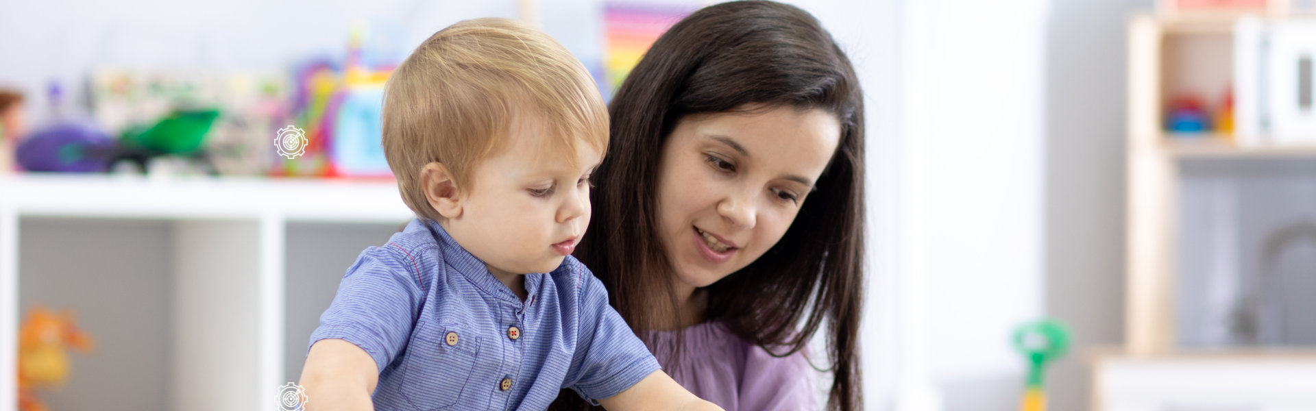 woman assisting a child